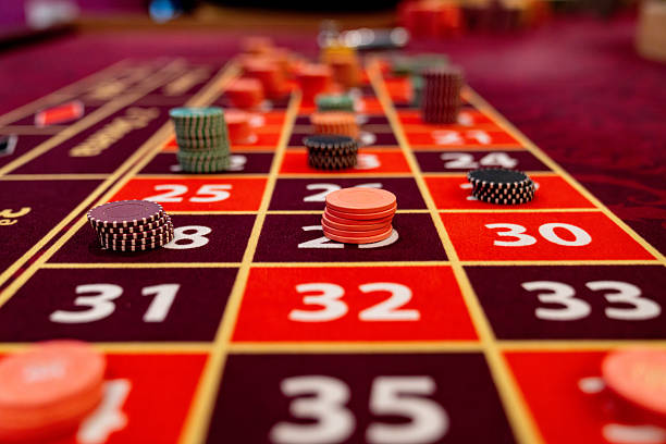 Live casino studio with multiple dealer tables